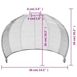 Berkfield Home Ceiling Lamp Shade √ò36x26 cm Iron & Paper in Light Tan - Size: 36x26 cm - thumbnail 7