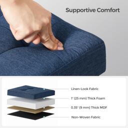 SONGMICS Large Storage Ottoman Bench Folding Foot Rest End Bed Easy Assembly in Midnight - thumbnail 6