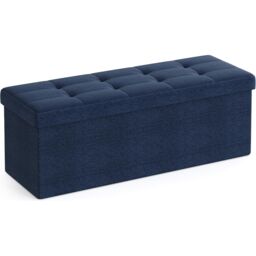 SONGMICS Large Storage Ottoman Bench Folding Foot Rest End Bed Easy Assembly in Midnight - thumbnail 8