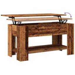 Berkfield Home Coffee Table Old Wood 101x49x52 cm Engineered Wood in Brown - Size: 101 x 49 x 52 cm - thumbnail 8