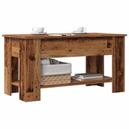 Berkfield Home Coffee Table Old Wood 101x49x52 cm Engineered Wood in Brown - Size: 101 x 49 x 52 cm - thumbnail 2