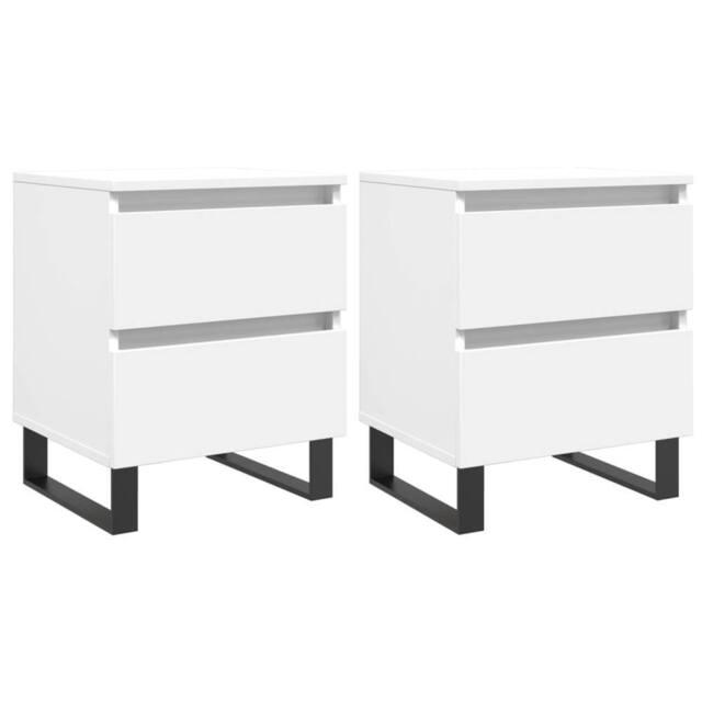 Berkfield Home Bedside Cabinets 2 pcs White 40x35x50 cm Engineered Wood - Size: 40 x 35 x 50 cm - image 1