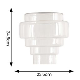 ValueLights Lane Glass 5 Tier Layered Easy Fit Ceiling Pendant Lamp Shade with LED Bulb in Clear - thumbnail 7
