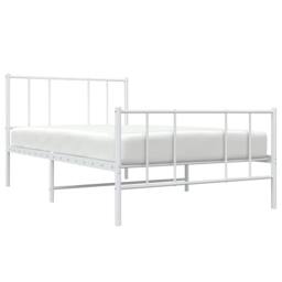 Berkfield Home Metal Bed Frame with Headboard & Footboard White 100x200 cm - thumbnail 5