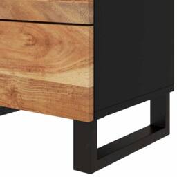 Berkfield Home Bedside Cabinet 50x33x62 cm Solid Wood Acacia&Engineered Wood in Brown - Size: 50 x 33 x 62 cm - thumbnail 7