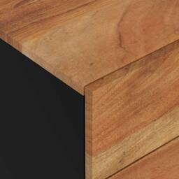 Berkfield Home Bedside Cabinet 50x33x62 cm Solid Wood Acacia&Engineered Wood in Brown - Size: 50 x 33 x 62 cm - thumbnail 6