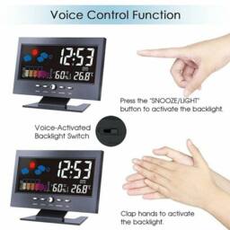NESTLUNE New Large LED Digital Calendar Clock Dementia Alarm in Black - Size: 100 cm x 15 cm - thumbnail 4