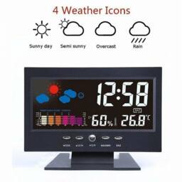 NESTLUNE New Large LED Digital Calendar Clock Dementia Alarm in Black - Size: 100 cm x 15 cm