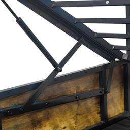 BTM Hydraulic Bed Frame with RGB Headboard & USB-C, Easy Assembly in Dark Brown - Size: King - thumbnail 8