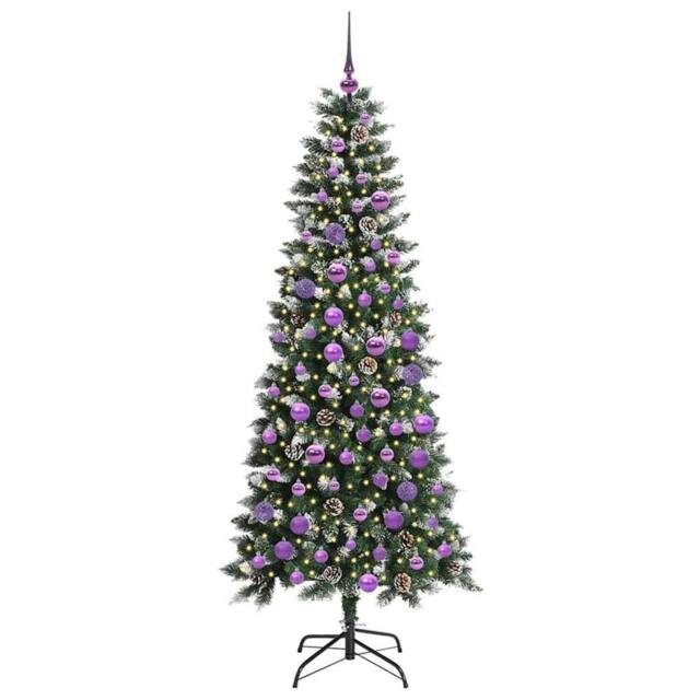 Berkfield Home Elegant Artificial Christmas Tree with 300 LEDs Green 76 x 76 x 180 cm - image 1
