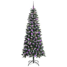 Berkfield Home Elegant Artificial Christmas Tree with 300 LEDs Green 76 x 76 x 180 cm - thumbnail 4