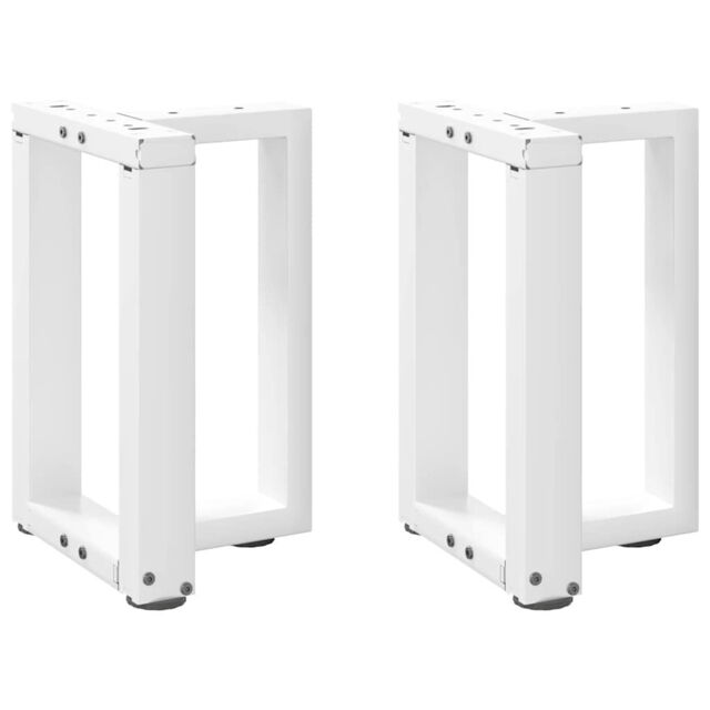 Berkfield Home Coffee Table Legs T-Shaped¬†2 pcs White 28x25x(42-43) cm Steel - image 1