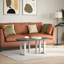 Berkfield Home Coffee Table Legs T-Shaped¬†2 pcs White 28x25x(42-43) cm Steel - thumbnail 2