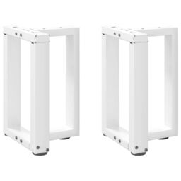Berkfield Home Coffee Table Legs T-Shaped¬†2 pcs White 28x25x(42-43) cm Steel - thumbnail 1
