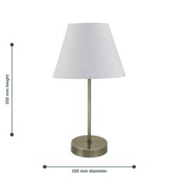 First Choice Lighting Set of 2 Antique Brass Stick Table Lamps with Ivory Off-White Shades in Bronze - thumbnail 5