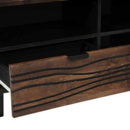 Berkfield Home TV Cabinet - 80x33.5x46 cm, Crafted from Solid Wood & Engineere in Brown - Size: 80x33.5x46 cm - thumbnail 7