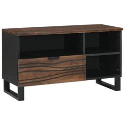 Berkfield Home TV Cabinet - 80x33.5x46 cm, Crafted from Solid Wood & Engineere in Brown - Size: 80x33.5x46 cm - thumbnail 2