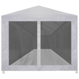Berkfield Home Party Tent with 10 Mesh Sidewalls 12x3 m in White - thumbnail 2