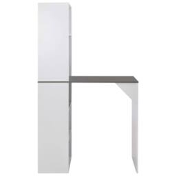 Berkfield Home Beautiful Bar Table with Cabinet White 115x59x200 cm - Size: 115 x 59 x 200 cm - thumbnail 3