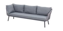 Home Detail Tavira Corner Garden Furniture Dining Set Dark Grey Wicker Rope Style Bench & Footstool - thumbnail 4