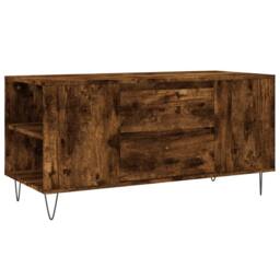 Berkfield Home Modern Coffee Table Smoked Oak 102x44.5x50 cm Engineered Wood in Brown - thumbnail 3