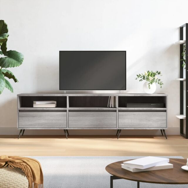 Berkfield Home TV Cabinet Grey Sonoma 150x30x44.5 cm Engineered Wood - image 1