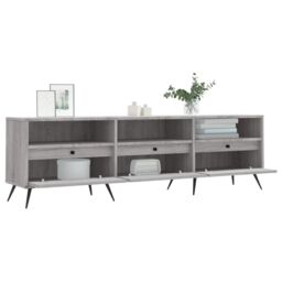 Berkfield Home TV Cabinet Grey Sonoma 150x30x44.5 cm Engineered Wood - thumbnail 4