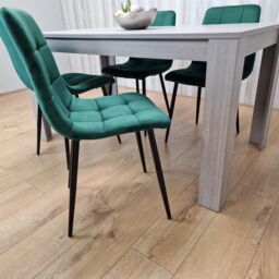 KOSY KOALA Modern Grey Rectangle Dining Table Set With 4 Green Velvet Chairs Dining Room Furniture in Brown - thumbnail 6