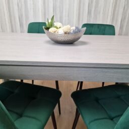 KOSY KOALA Modern Grey Rectangle Dining Table Set With 4 Green Velvet Chairs Dining Room Furniture in Brown - thumbnail 9