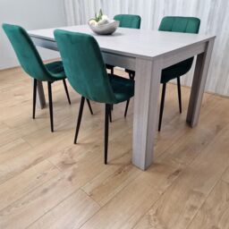 KOSY KOALA Modern Grey Rectangle Dining Table Set With 4 Green Velvet Chairs Dining Room Furniture in Brown - thumbnail 4