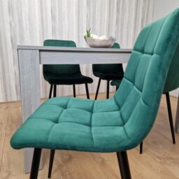 KOSY KOALA Modern Grey Rectangle Dining Table Set With 4 Green Velvet Chairs Dining Room Furniture in Brown - thumbnail 7