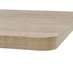 Berkfield Home Bistro Table MDF & Steel Square 80x80x75 cm Oak Colour in Beige - Size: 80 x 80 x 75 cm - thumbnail 5