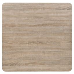Berkfield Home Bistro Table MDF & Steel Square 80x80x75 cm Oak Colour in Beige - Size: 80 x 80 x 75 cm - thumbnail 4