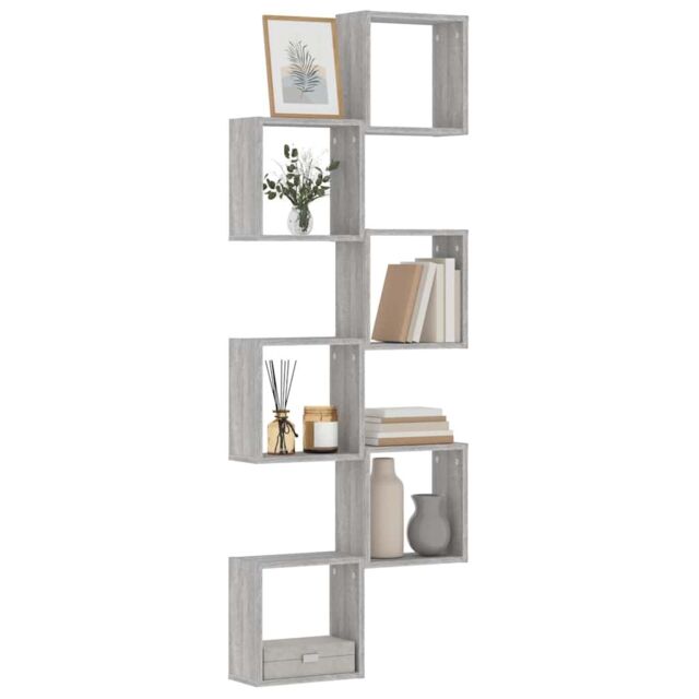 Berkfield Home Wall Cube Shelves 6 pcs Grey Sonoma 30x15x30 cm - Size: 30 x 15 x 30 cm - image 1