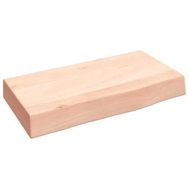 Berkfield Home Wall Shelf 40x20x6 cm Untreated Solid Wood Oak in Brown - Size: 40 x 20 x 6 cm - image 1
