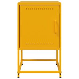 Berkfield Home Bedside Cabinet Mustard Yellow 36x39x60.5 cm Steel - thumbnail 6