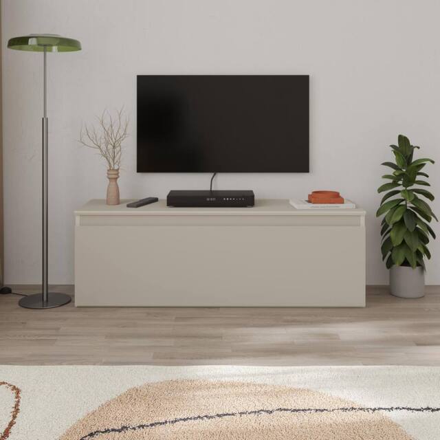 Decortie Sunset' Modern TV Stand Unit 120cm in Light Sand - Size: 1 Pack - image 1