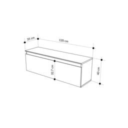 Decortie Sunset' Modern TV Stand Unit 120cm in Light Sand - Size: 1 Pack - thumbnail 5