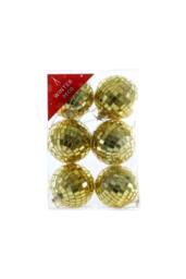 KDMD Gold Disco Ball Baubles 6cm 6 Pack - thumbnail 2