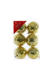 KDMD Gold Disco Ball Baubles 6cm 6 Pack - thumbnail 1