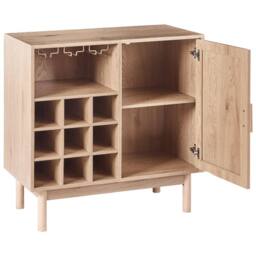 Wyld and Coco Light Brown Rattan Front Sideboard with 9-Bottle Wine Rack - thumbnail 4