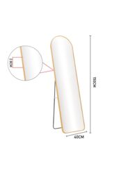 Living and Home 40cm W x 150cm H Modern Arched Metal Floor Mirror in Gold - Size: 40 cm W x 150 cm H - thumbnail 3