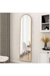 Living and Home 40cm W x 150cm H Modern Arched Metal Floor Mirror in Gold - Size: 40 cm W x 150 cm H - thumbnail 6