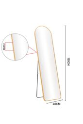 Living and Home 40cm W x 150cm H Modern Arched Metal Floor Mirror in Gold - Size: 40 cm W x 150 cm H - thumbnail 7