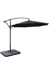 Garden Sanctuary Black Large Garden Cantilever 3m Banana Parasolwith Cross & Square Base - thumbnail 3