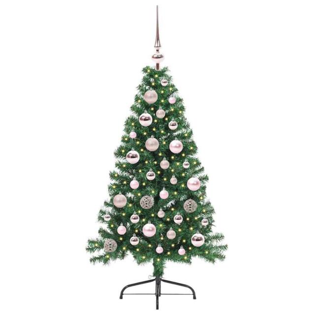 Berkfield Home Beautiful Artificial Pre-lit Christmas Tree Green 120 cm PVC - image 1