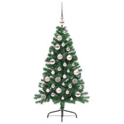 Berkfield Home Beautiful Artificial Pre-lit Christmas Tree Green 120 cm PVC - thumbnail 4