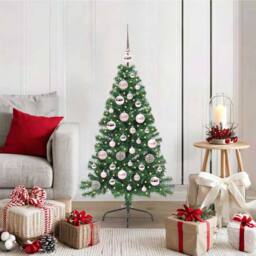 Berkfield Home Beautiful Artificial Pre-lit Christmas Tree Green 120 cm PVC - thumbnail 2