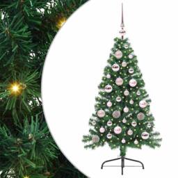 Berkfield Home Beautiful Artificial Pre-lit Christmas Tree Green 120 cm PVC - thumbnail 3