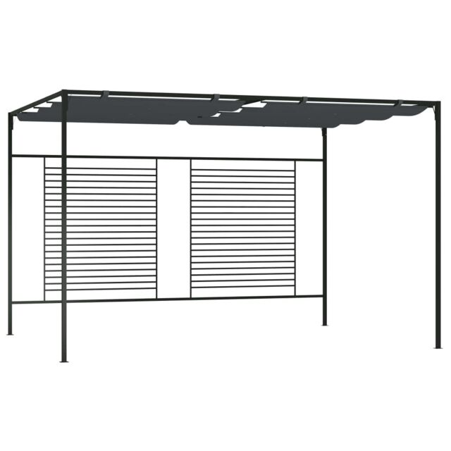 Berkfield Home Gazebo with Retractable Roof 4x3x2.3 m Anthracite 180 g/m ² in Black - image 1